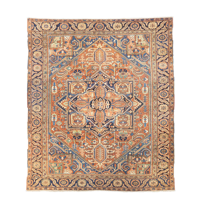 Fine Antique  Heriz Wool Rug 9' 7'' x 11' 3''