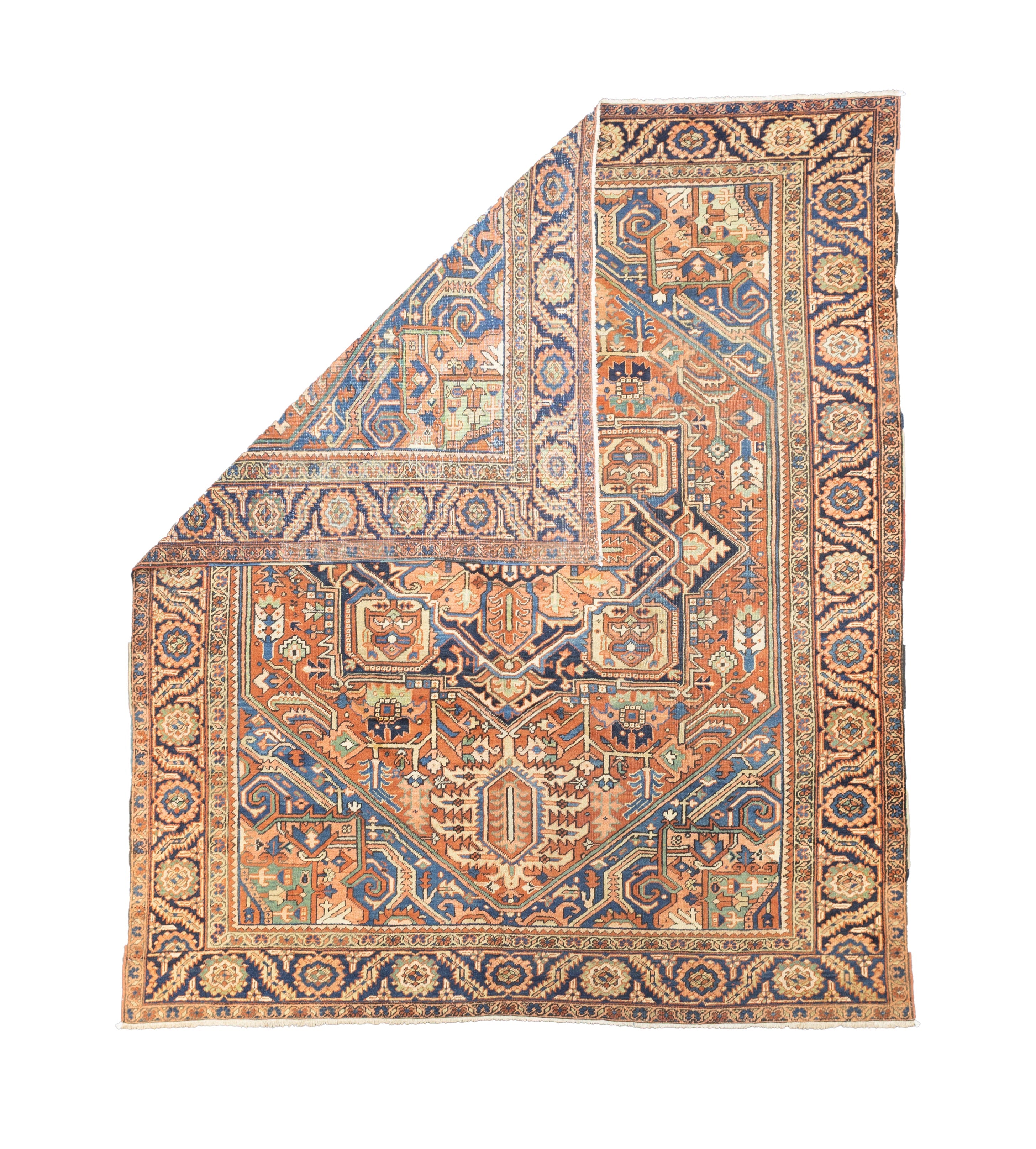 Fine Antique  Heriz Wool Rug 9' 7'' x 11' 3''