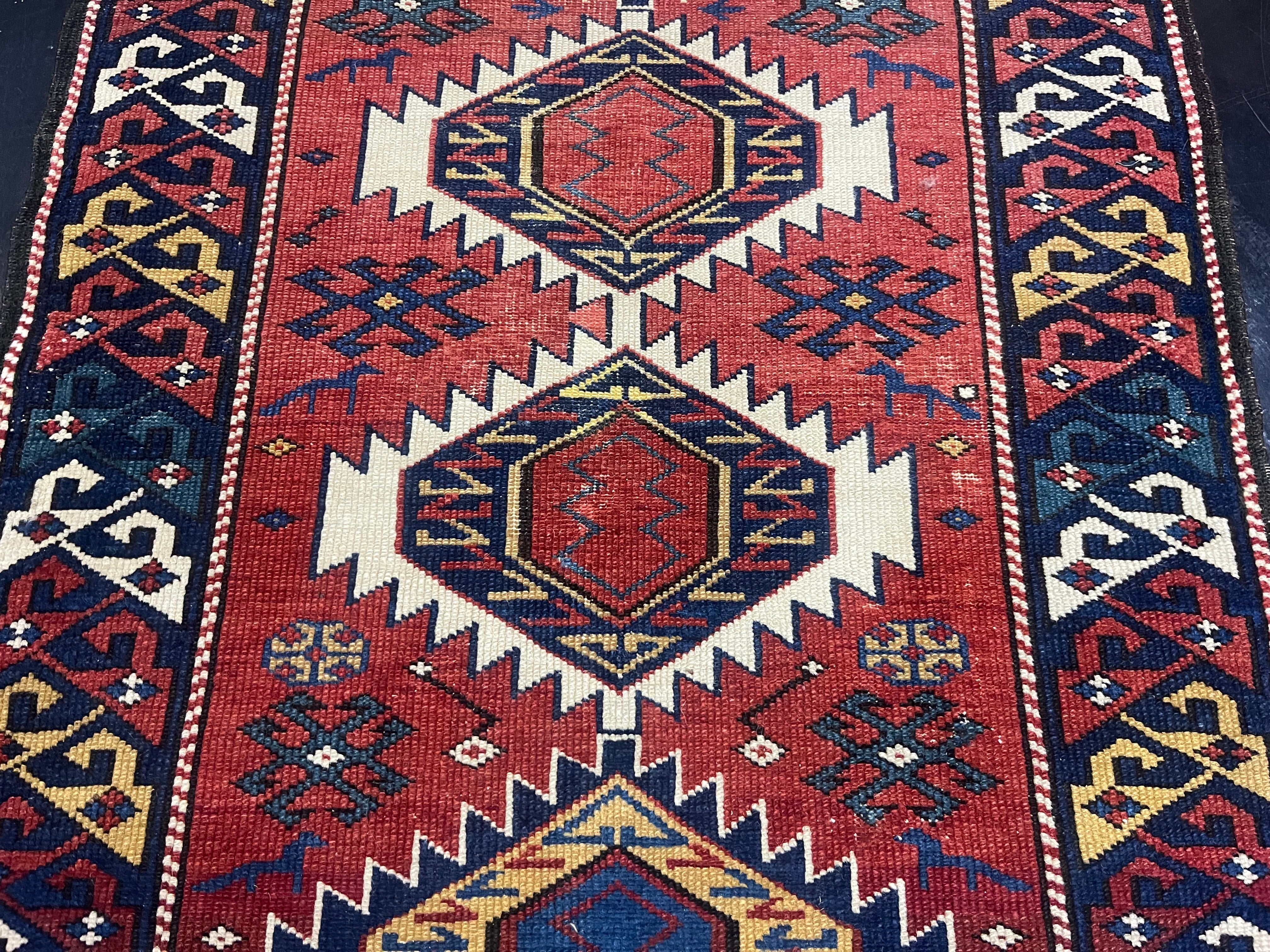 Fine Antique Caucasian Kuba Wool Rug 2' 3'' x 3' 3''