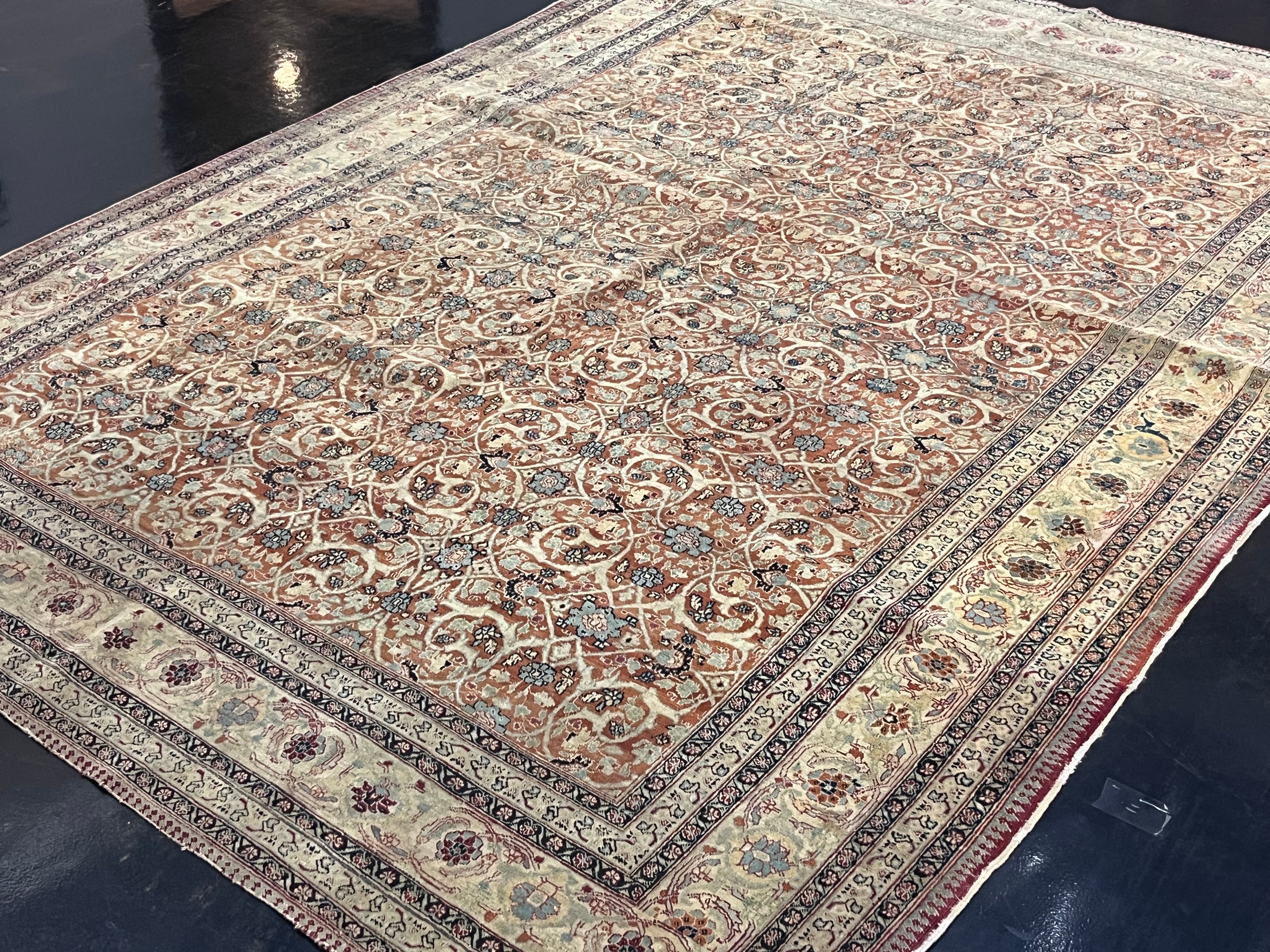 Fine Antique  Haji Jalili Tabriz Rug 6' 7'' x 9' 2''