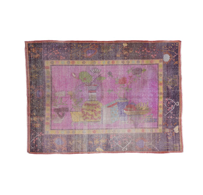 Fine Antique Silk Rug 5' 7'' x 7' 9''