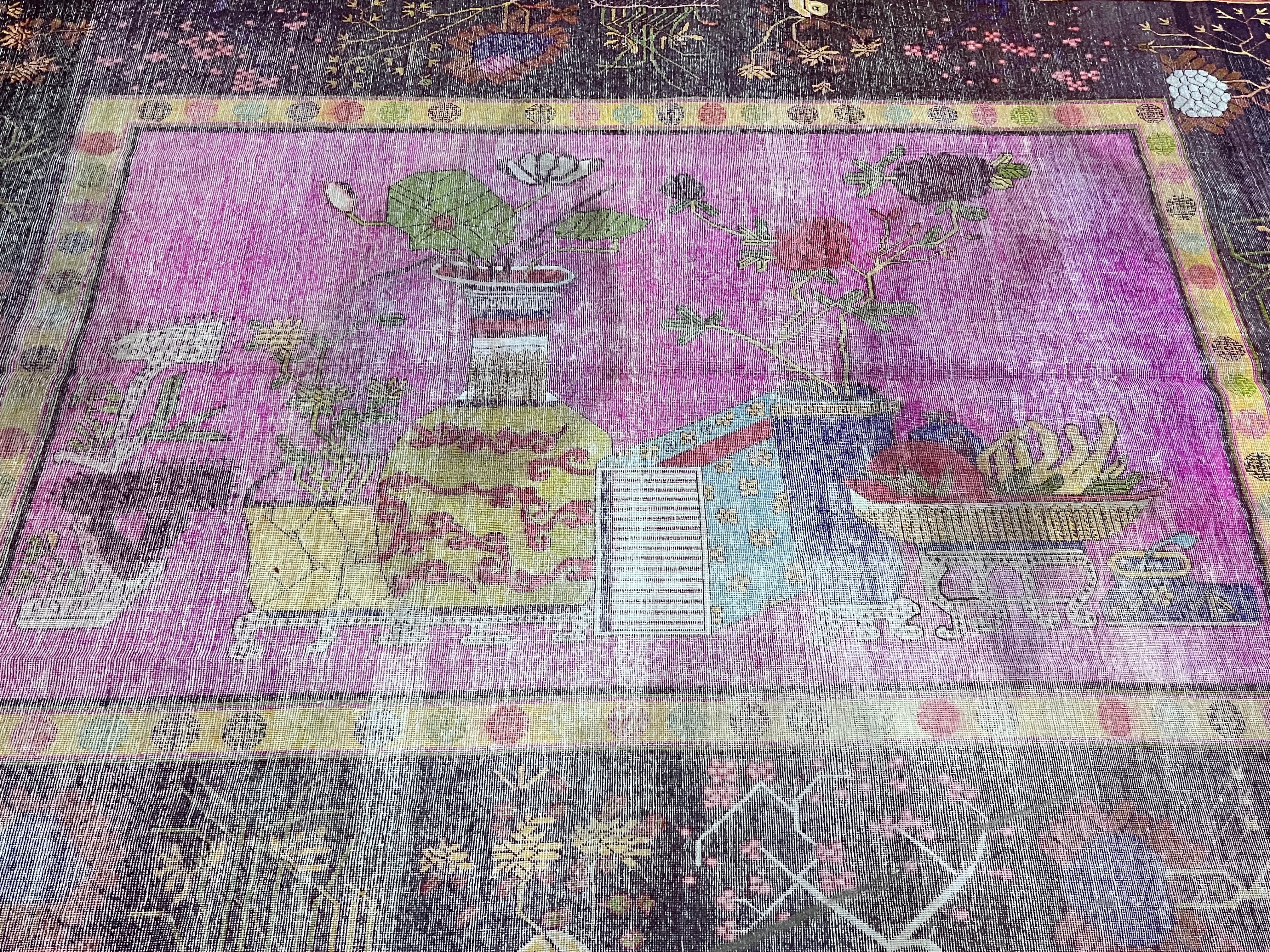 Fine Antique Silk Rug 5' 7'' x 7' 9''