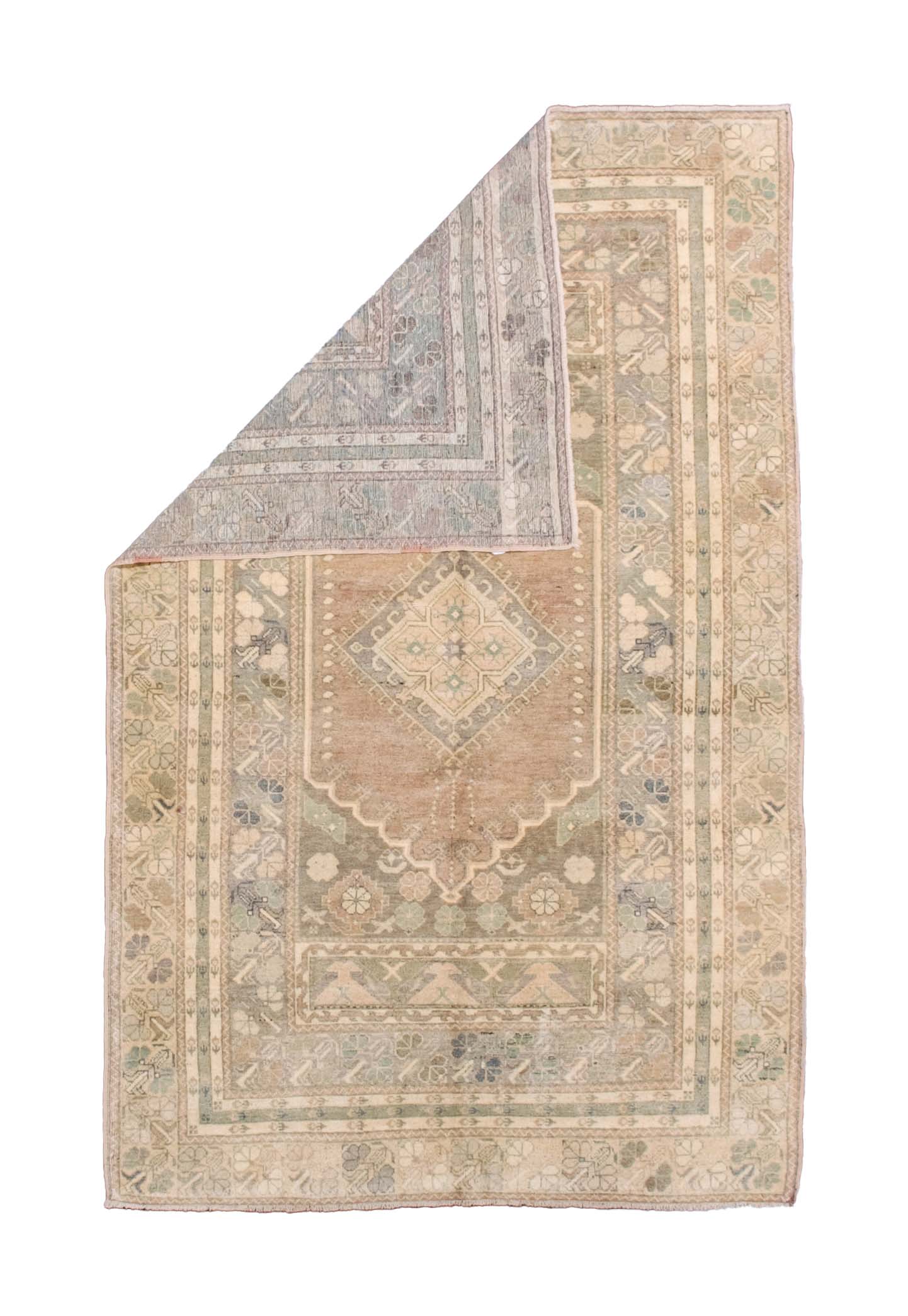 Antique Turkish Tribal Wool Rug 4' 10'' x 7' 8''