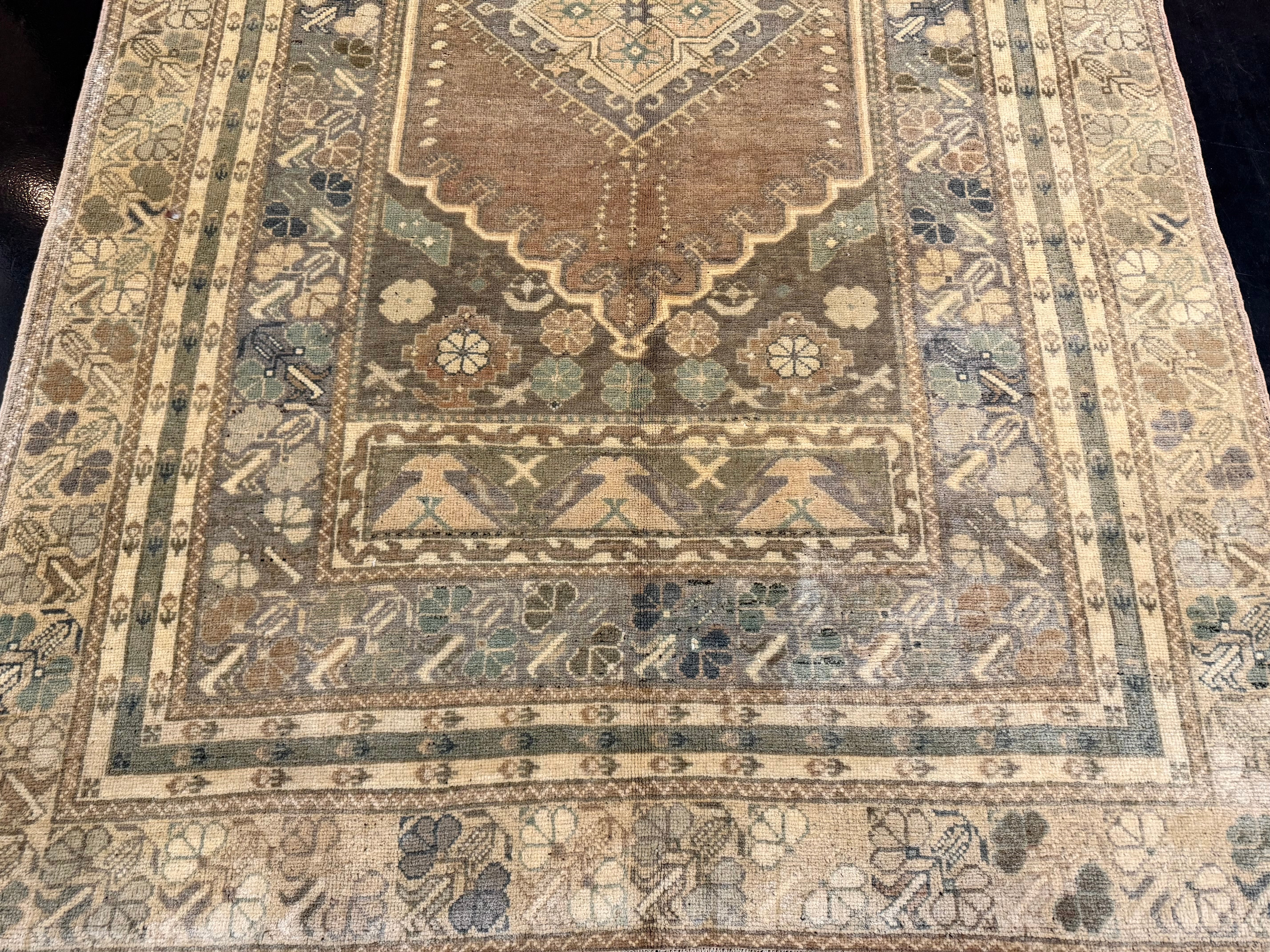 Antique Turkish Tribal Wool Rug 4' 10'' x 7' 8''