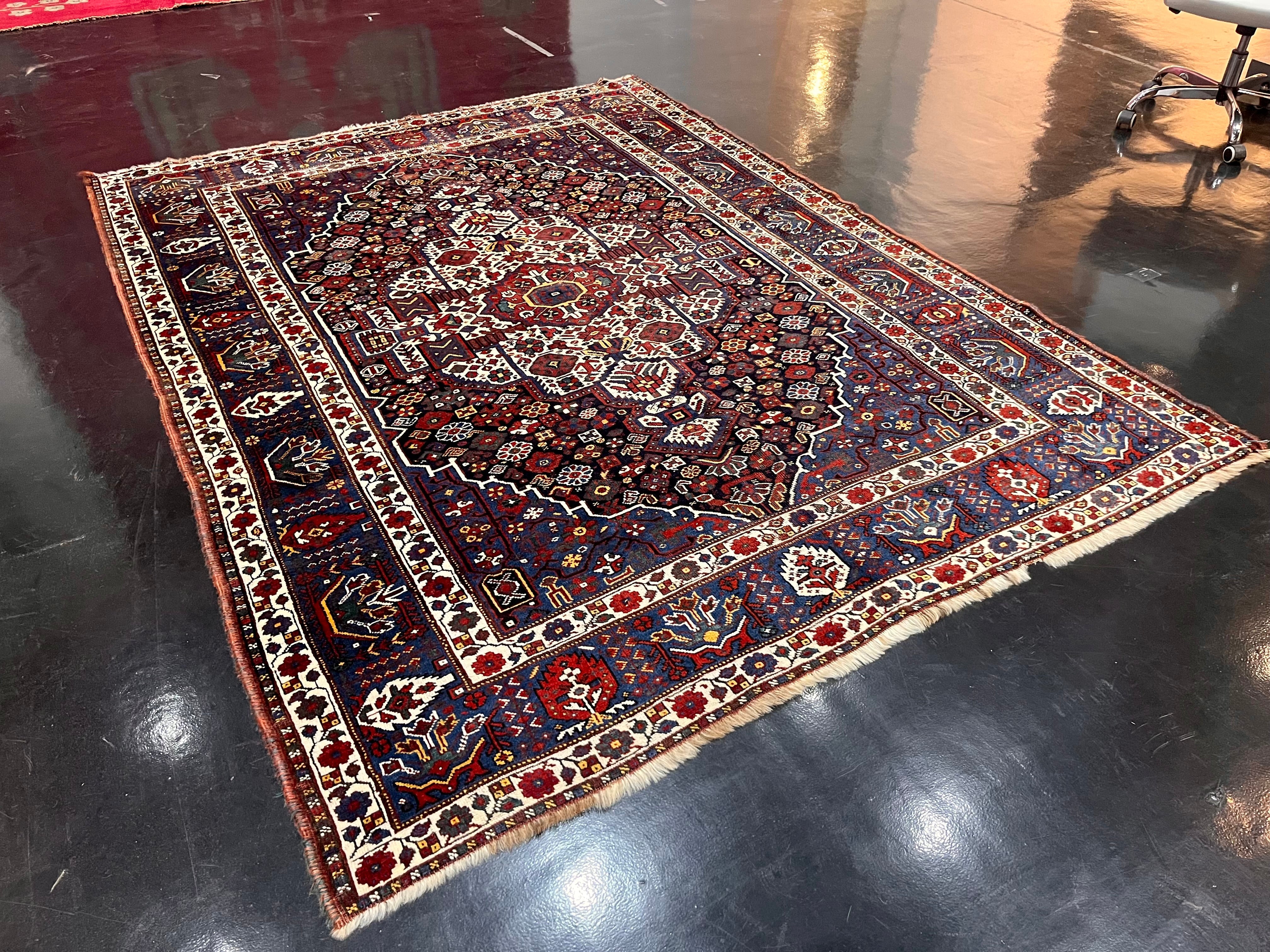 Antique Persian Qashqai Rug 6' 2'' x 8' 4''