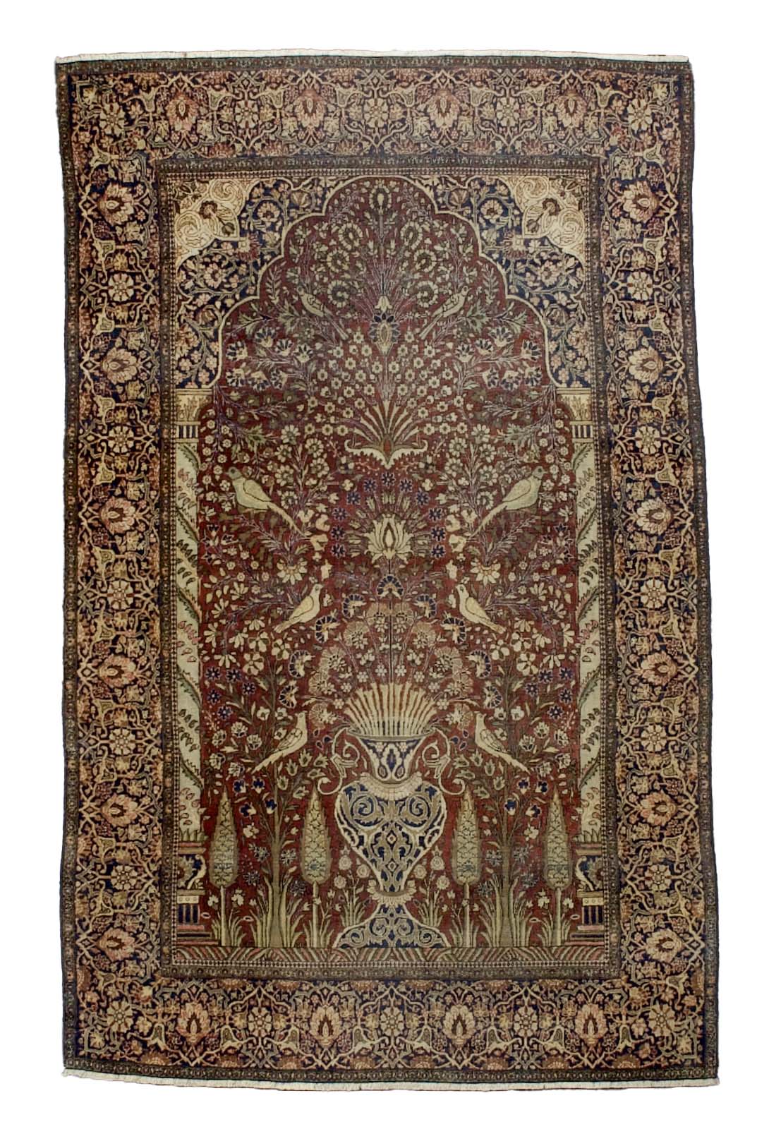 Fine Antique Mohtasham Kashan Rug 4' 0" x 6' 5"