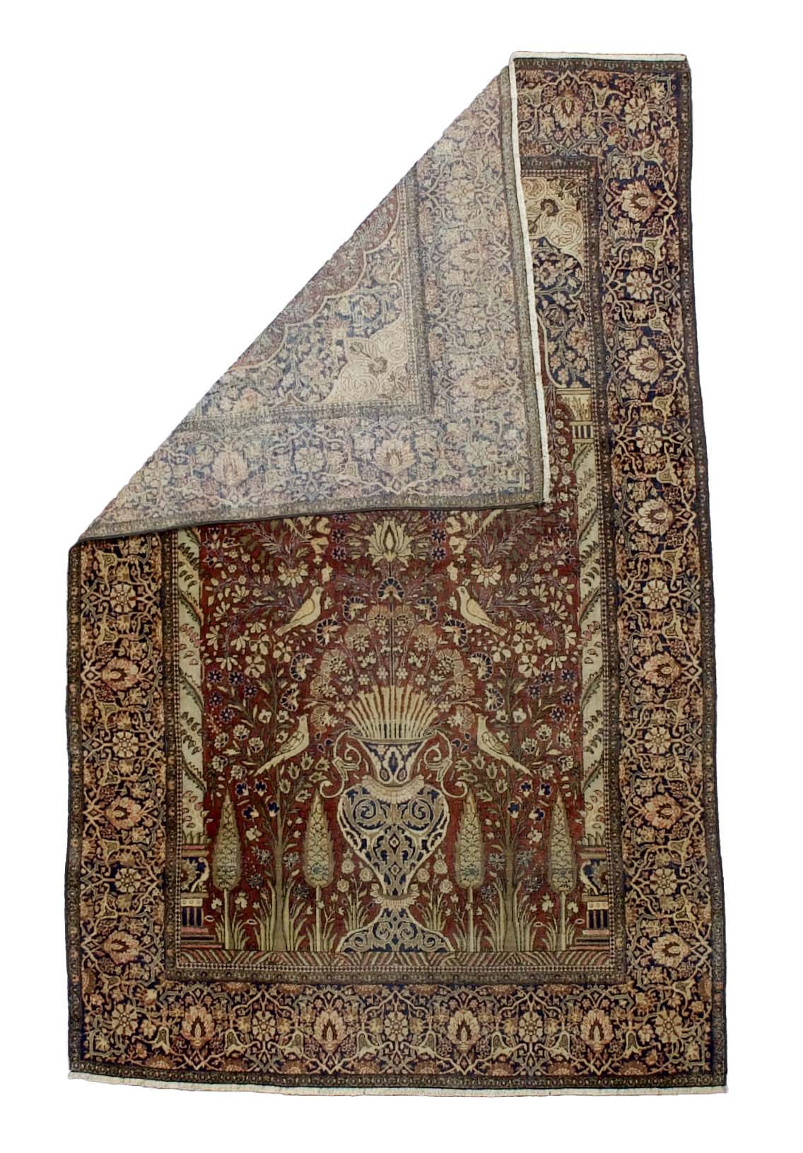 Fine Antique Mohtasham Kashan Rug 4' 0" x 6' 5"