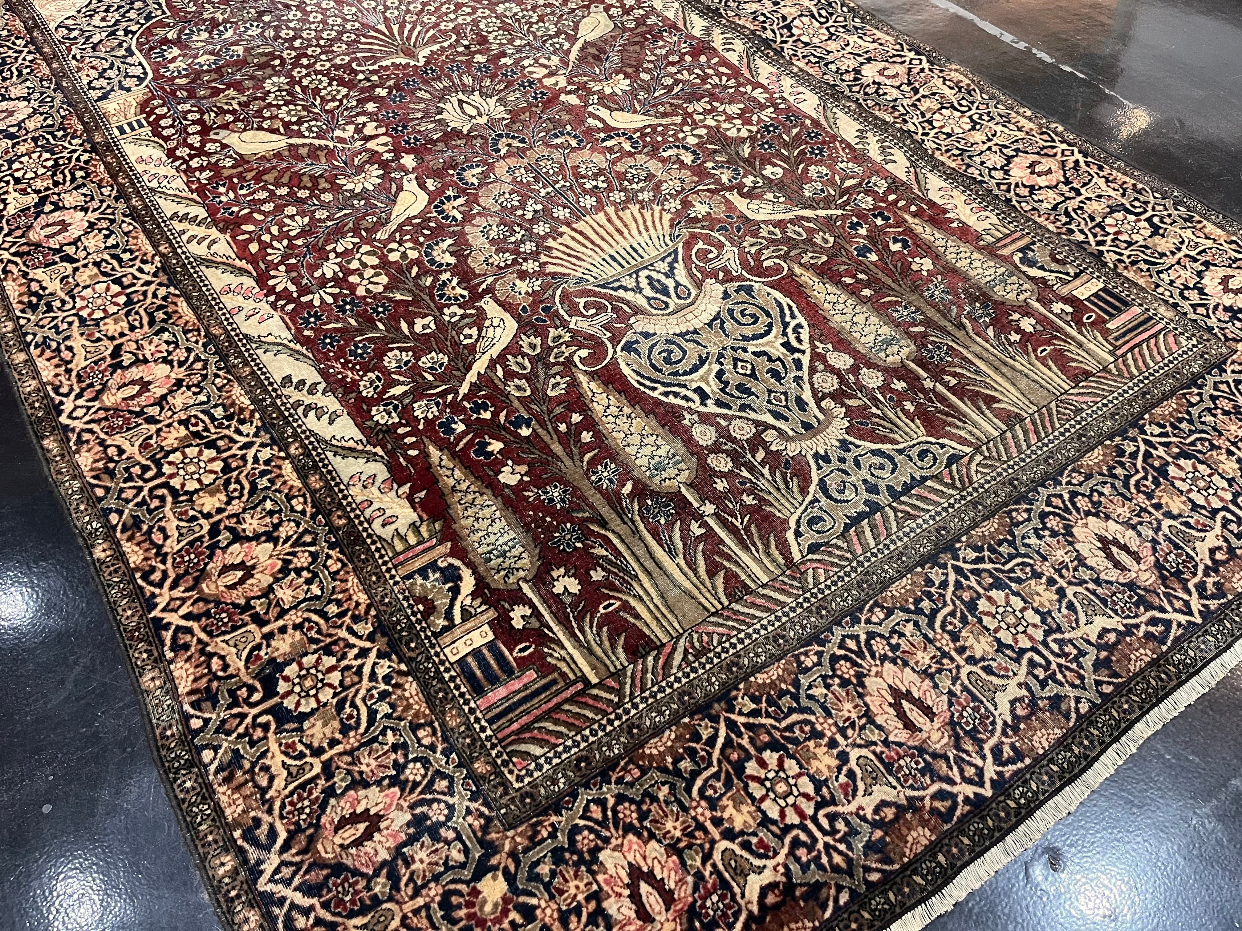 Fine Antique Mohtasham Kashan Rug 4' 0" x 6' 5"