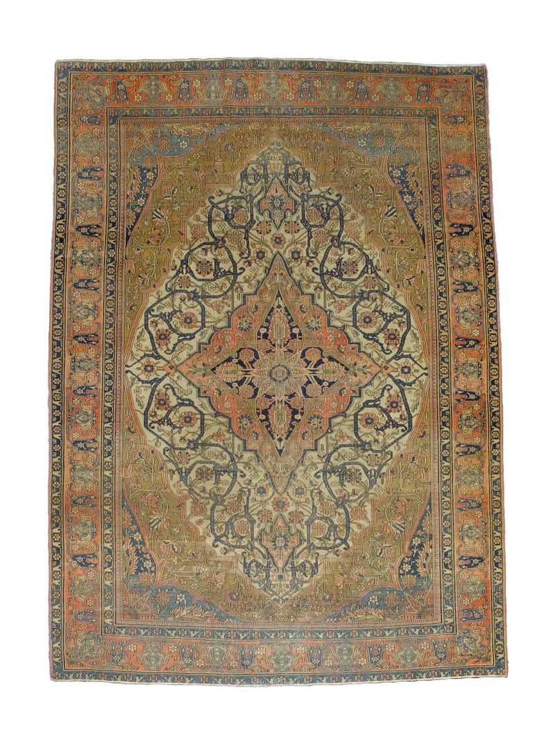 Fine Antique Mohtasham Kashan Rug 4' 7'' x 6' 5''
