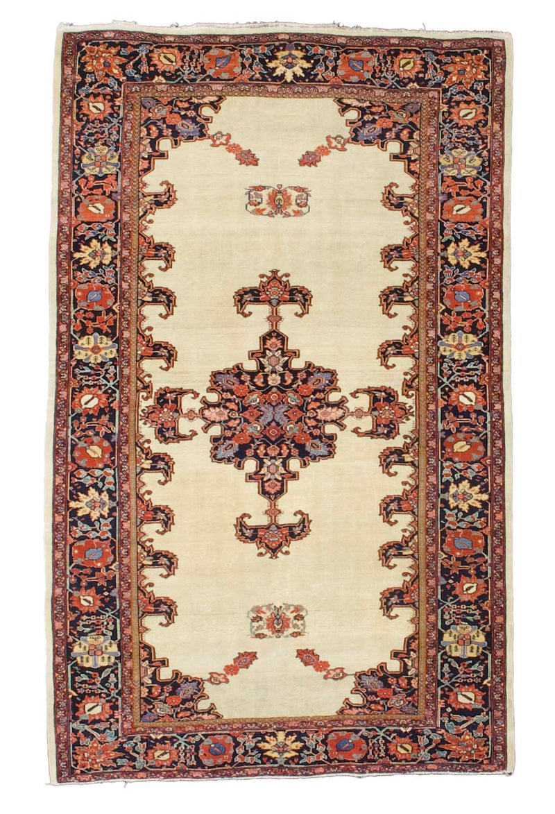 Extremely Fine Antique  Farahan Sarouk Rug 4' 3'' x 6' 9''