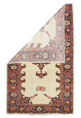 Extremely Fine Antique  Farahan Sarouk Rug 4' 3'' x 6' 9''