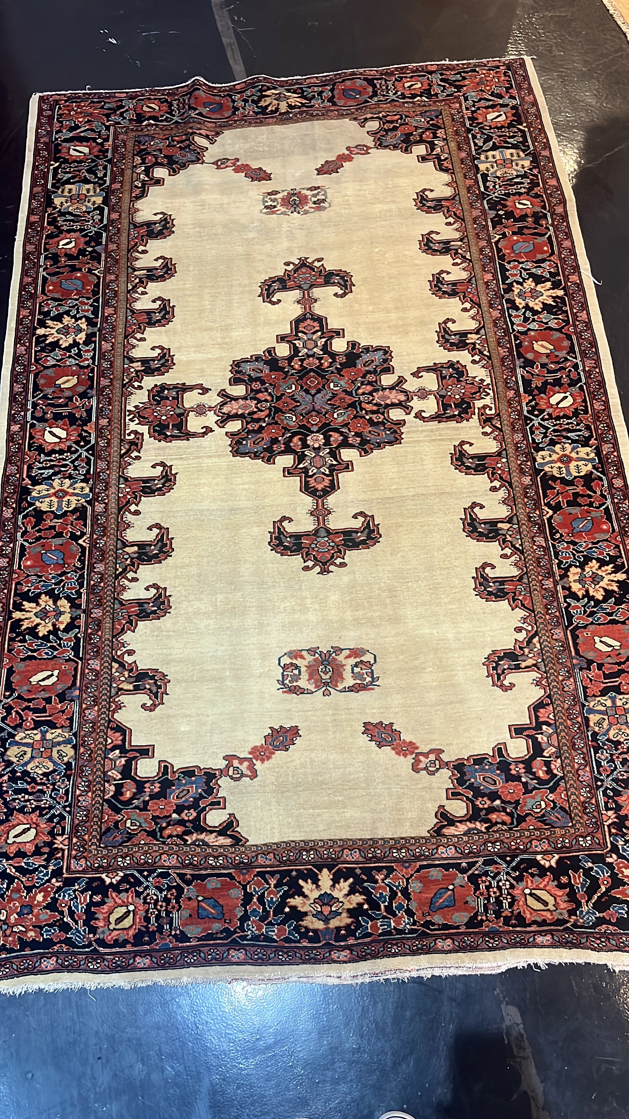 Extremely Fine Antique  Farahan Sarouk Rug 4' 3'' x 6' 9''