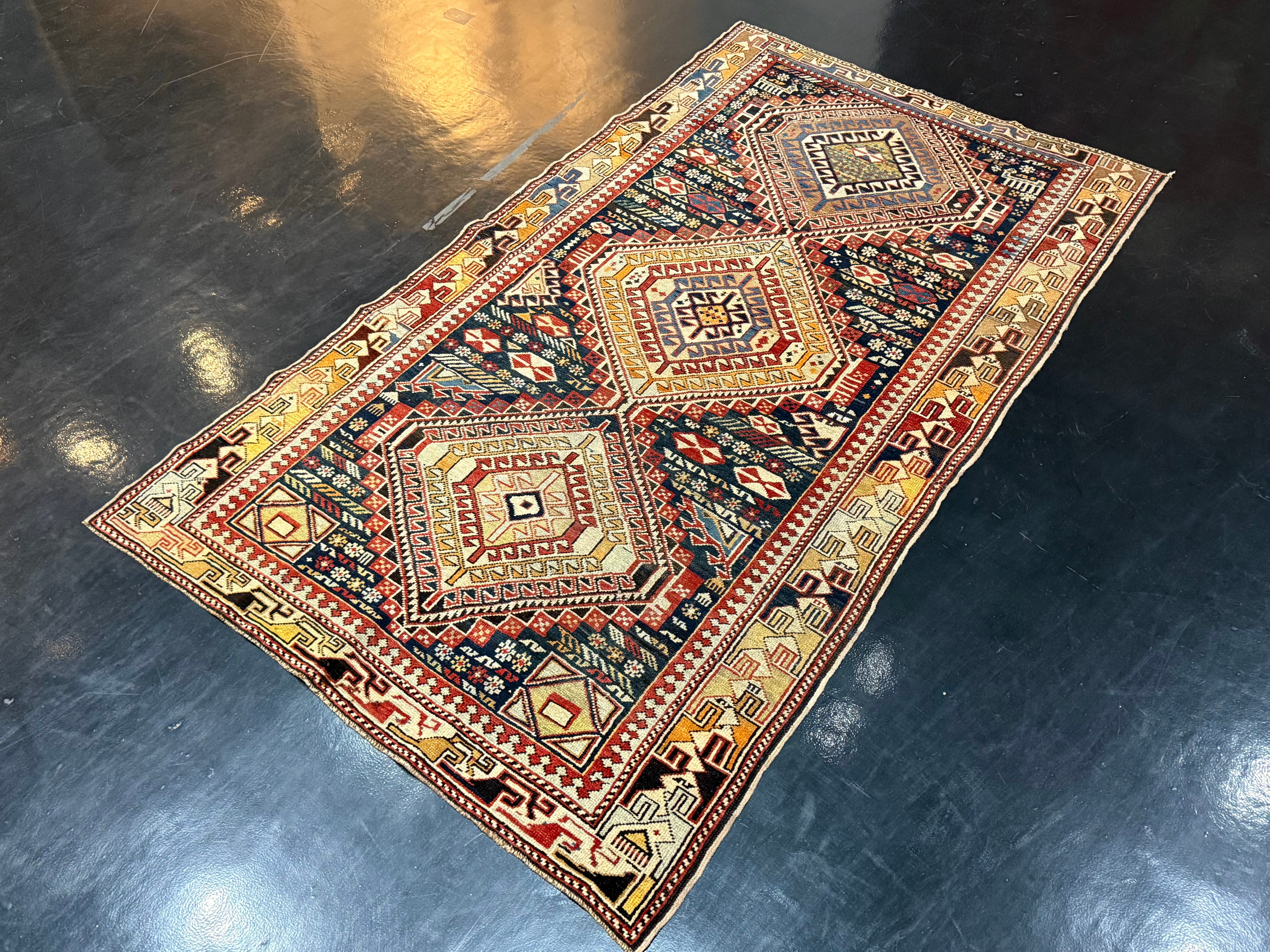 Antique Caucasian Karakashli Rug 3' 8'' x 6' 3''