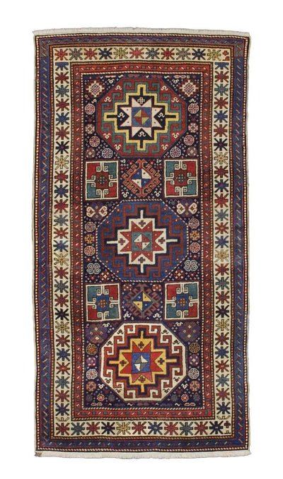 Antique Caucasian Kazak Rug 3' 3'' x 6' 5''