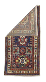Antique Caucasian Kazak Rug 3' 3'' x 6' 5''