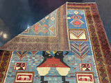 Extremely Fine and Rare Caucasian Kuba Pictorial Wool Rug 4'0" x 6' 0"