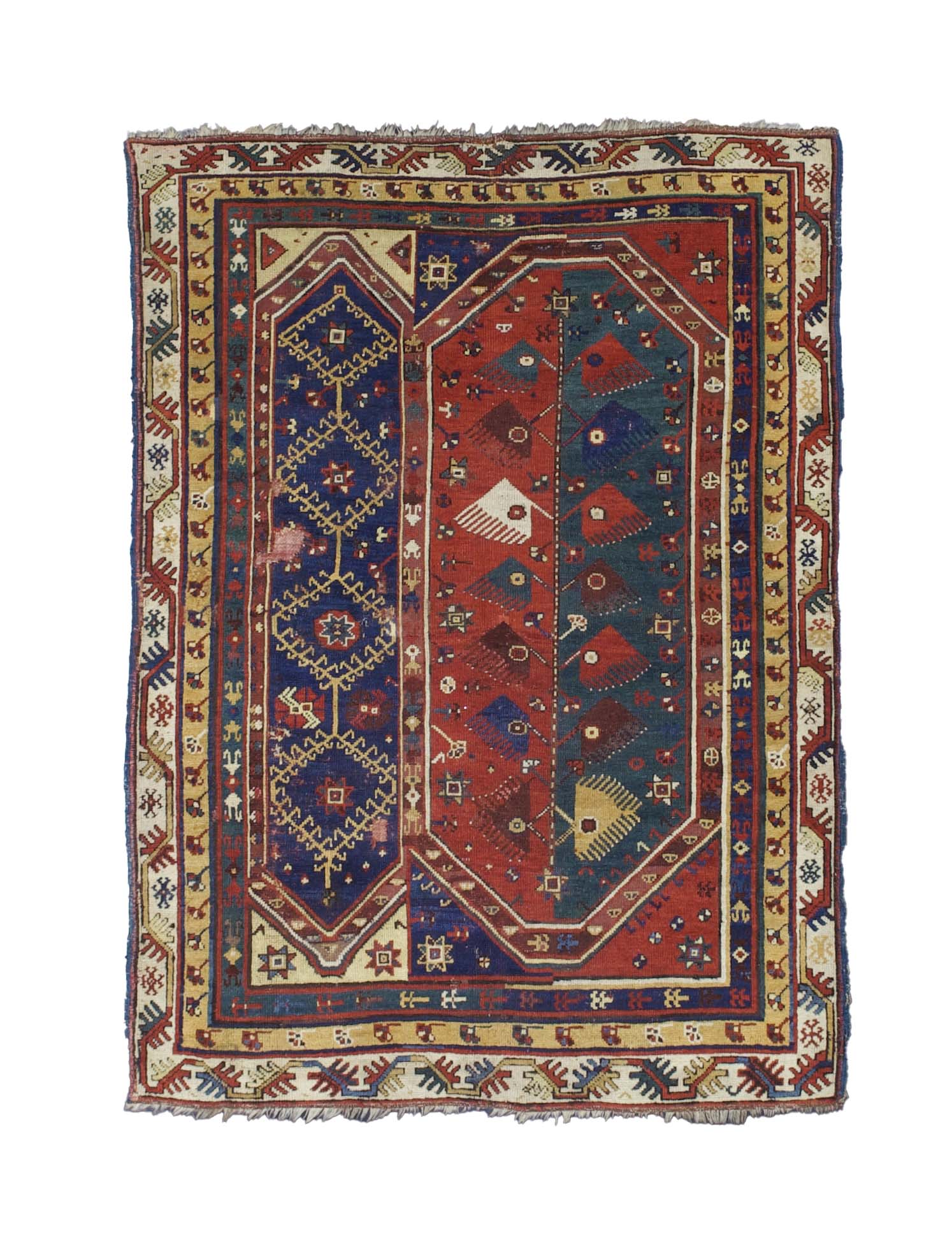 Fine Early Turkish Makri Wool Rug 4' 6" x 5' 0''
