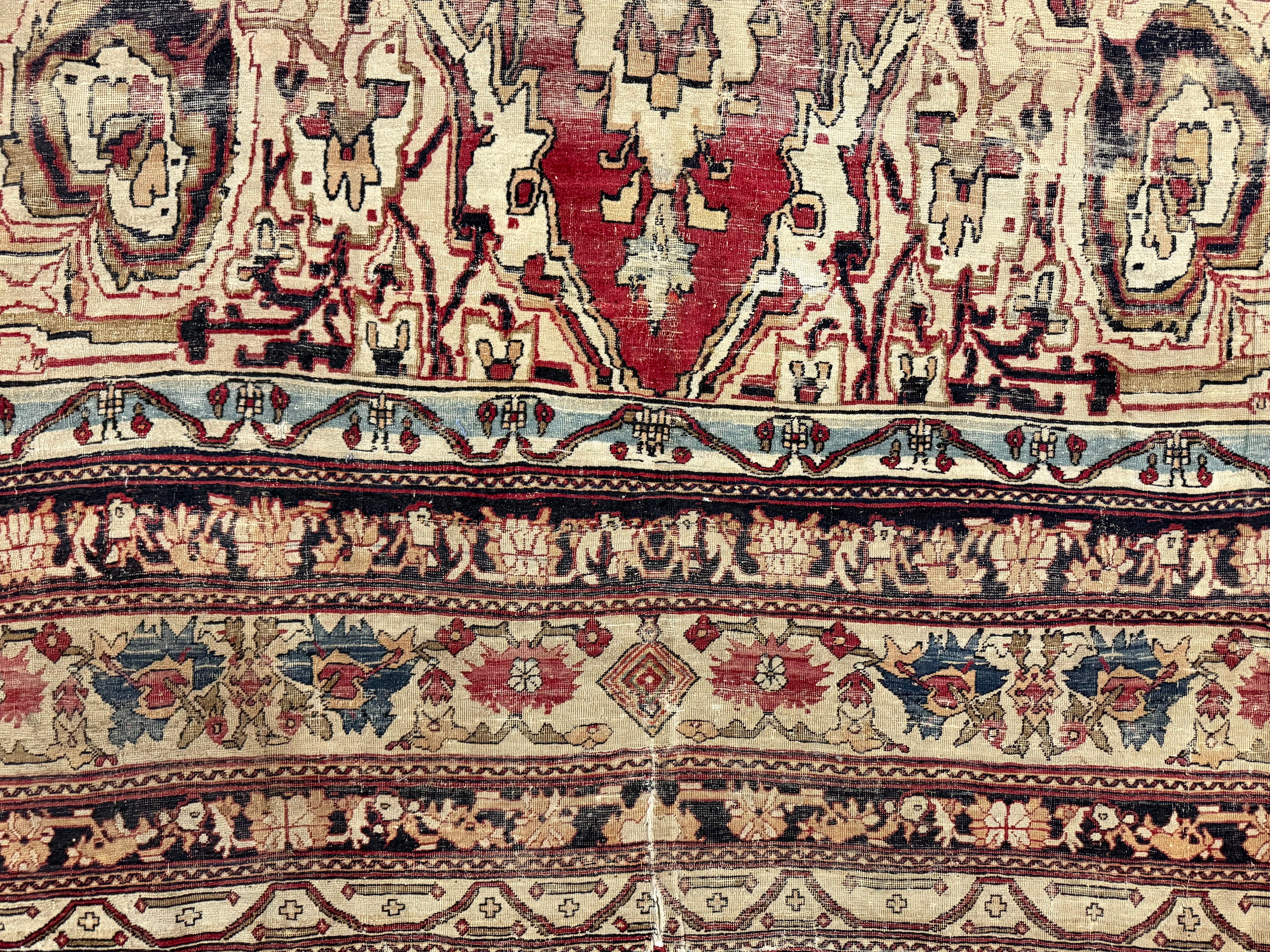 Antique Lavar Kerman Rug 7'9" x 12' 7"