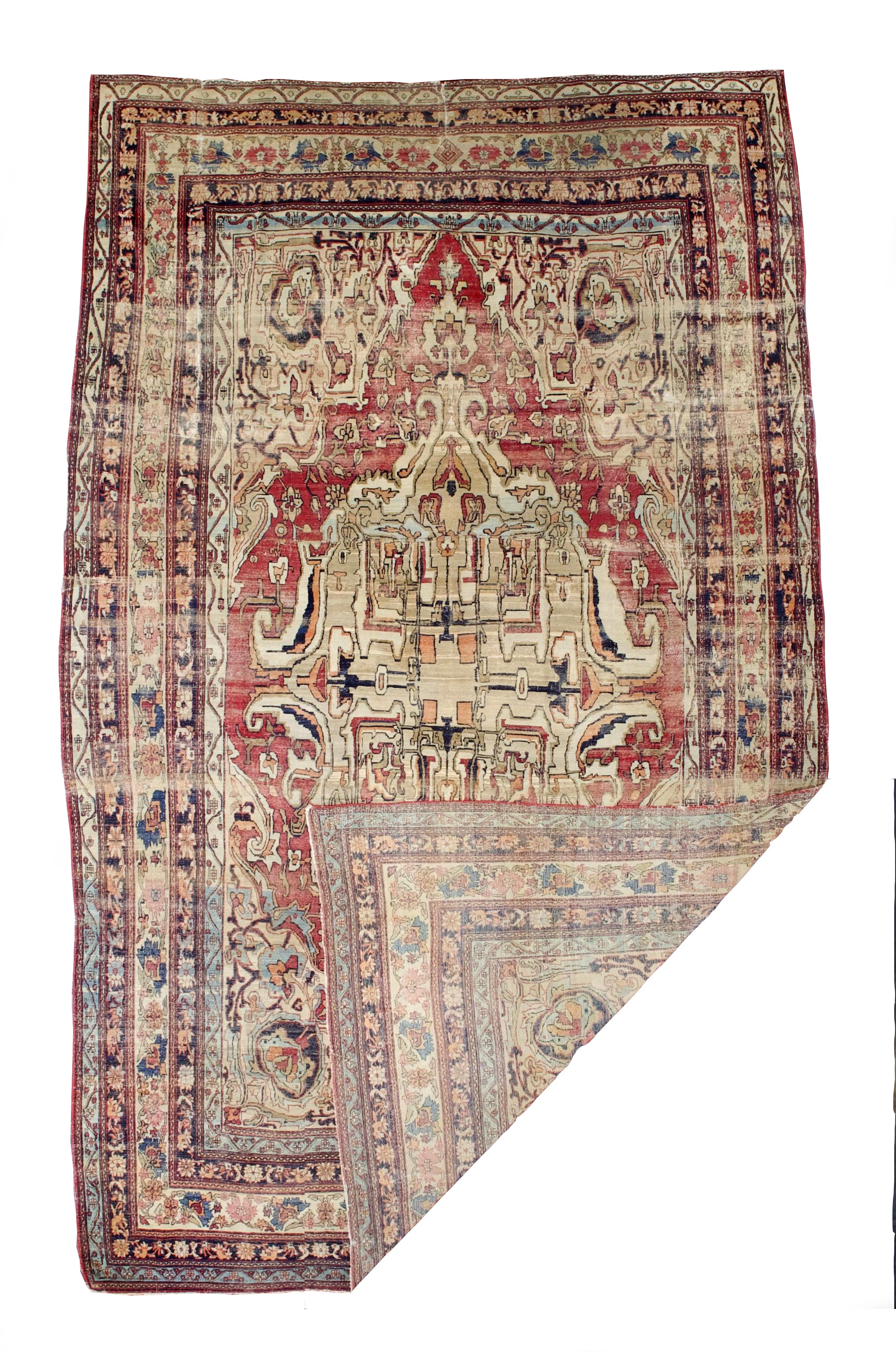 Antique Lavar Kerman Rug 7'9" x 12' 7"