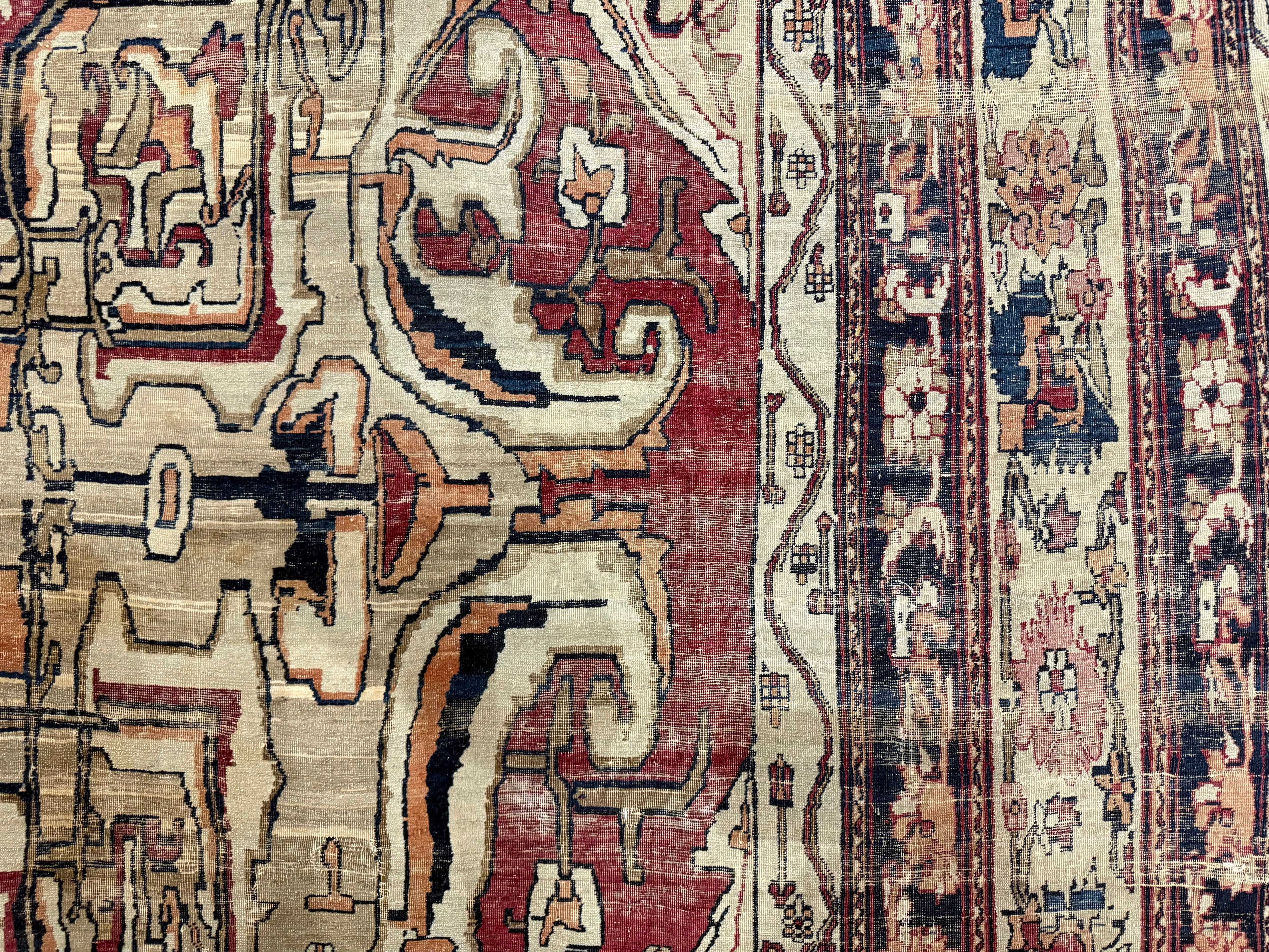Antique Lavar Kerman Rug 7'9" x 12' 7"