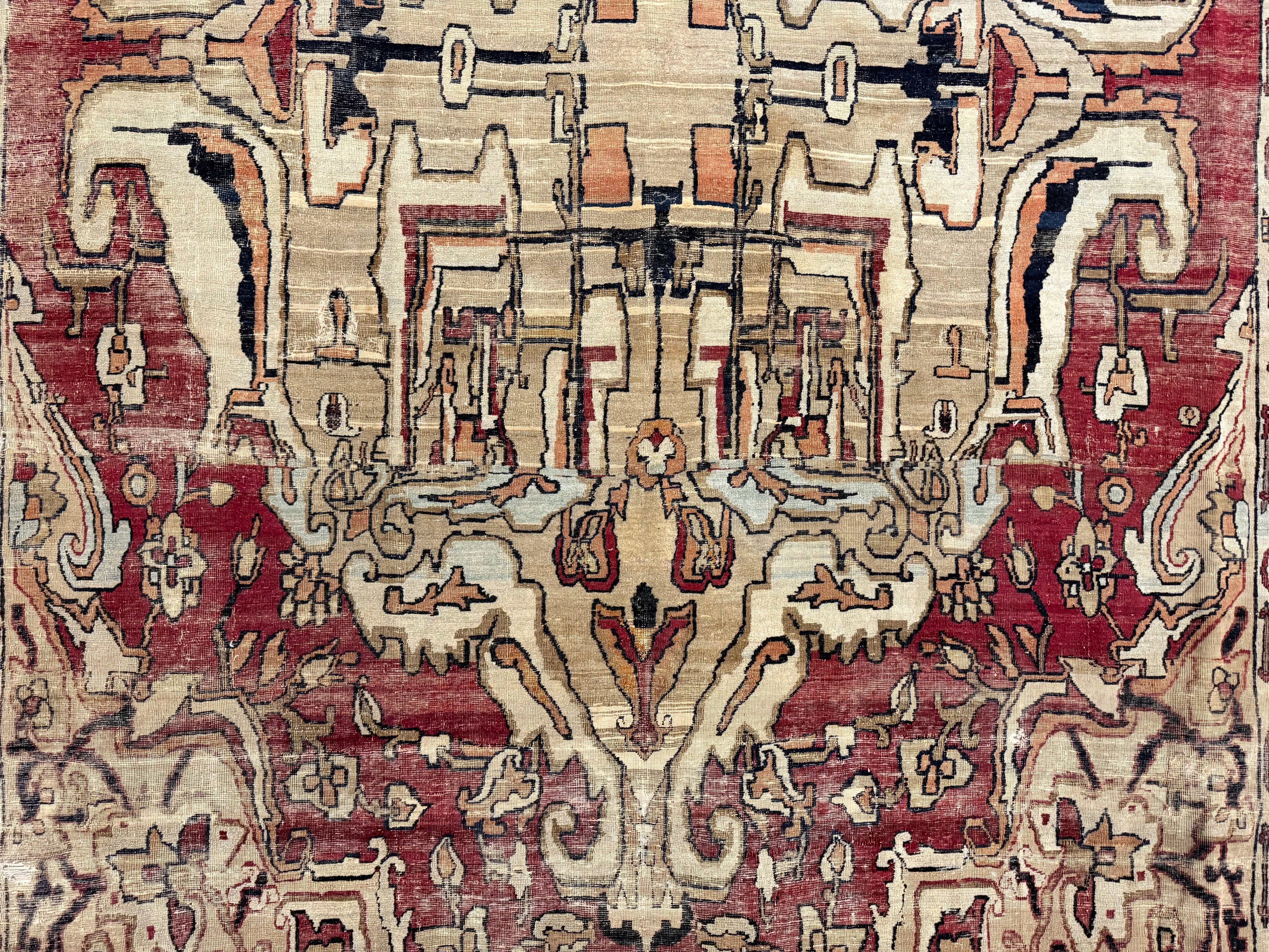 Antique Lavar Kerman Rug 7'9" x 12' 7"