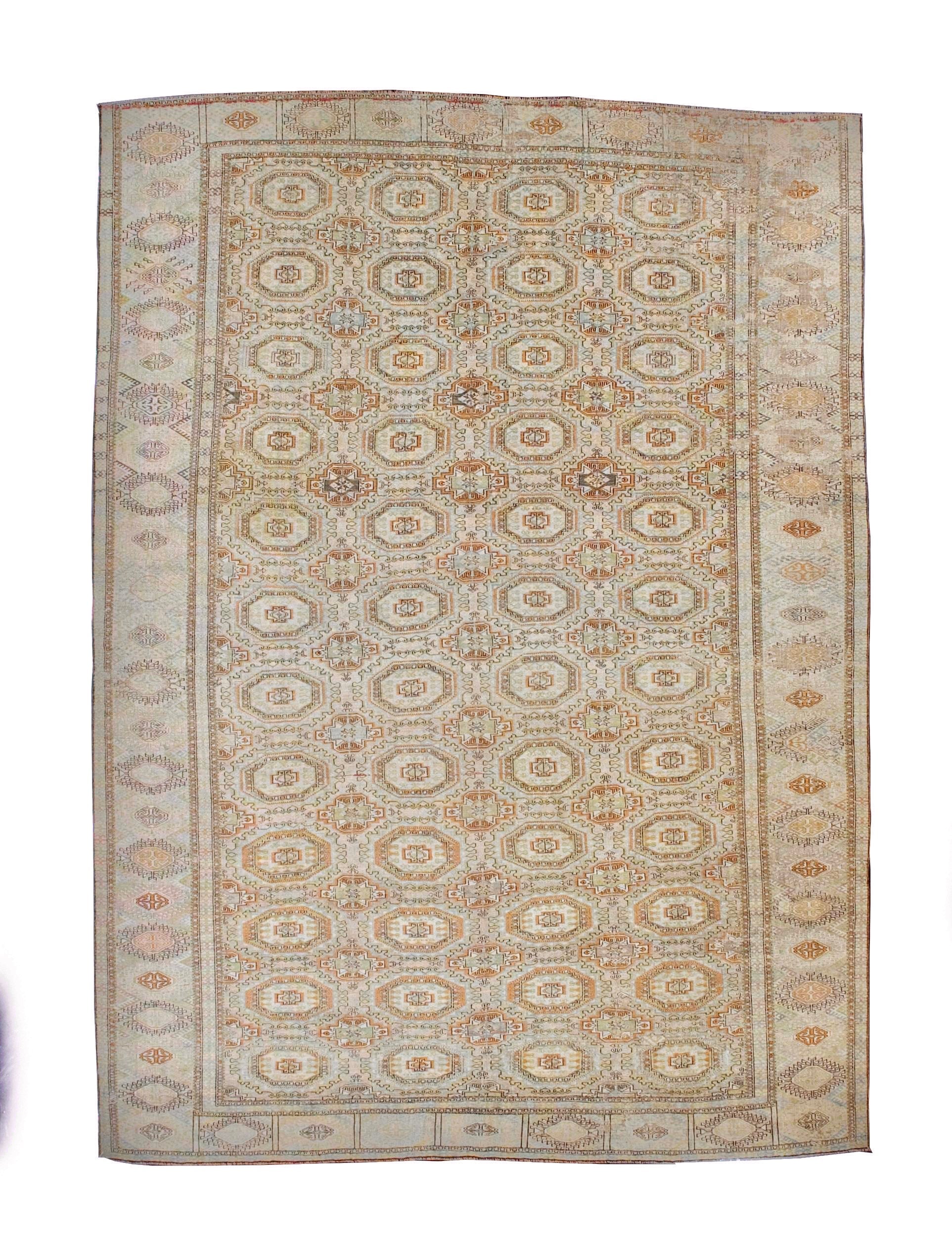 Fine Mid Century Bokara Design Rug 7'0" x 9' 9"