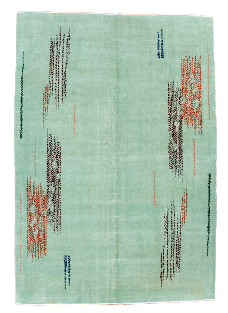 Mid Fine Vintage Art Deco Rug 6'9