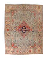 Antique Mohtasham Kashan Rug 7'8" x 10'10"
