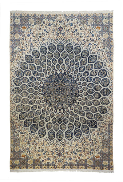 Extremely Fine  Isfahan Wool and Silk Rug 7'4'' x 11'4''