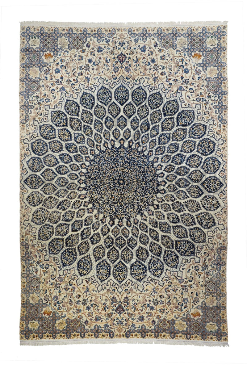 Extremely Fine  Isfahan Wool and Silk Rug 7'4'' x 11'4''
