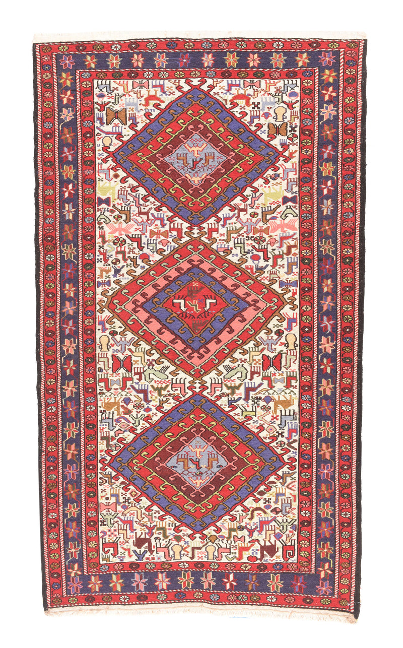 Vintage Sumak Rug 3'8'' x 6'5''