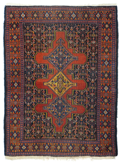 Antique  Senneh Rug 3'7