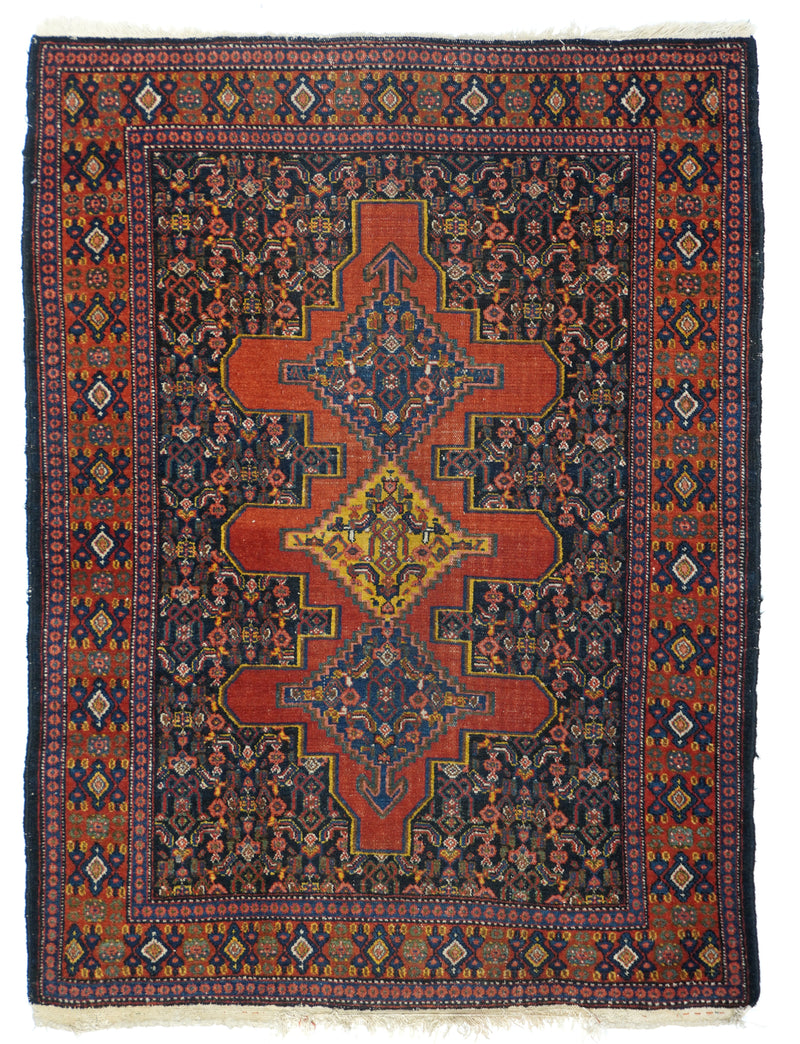 Antique  Senneh Rug 3'7