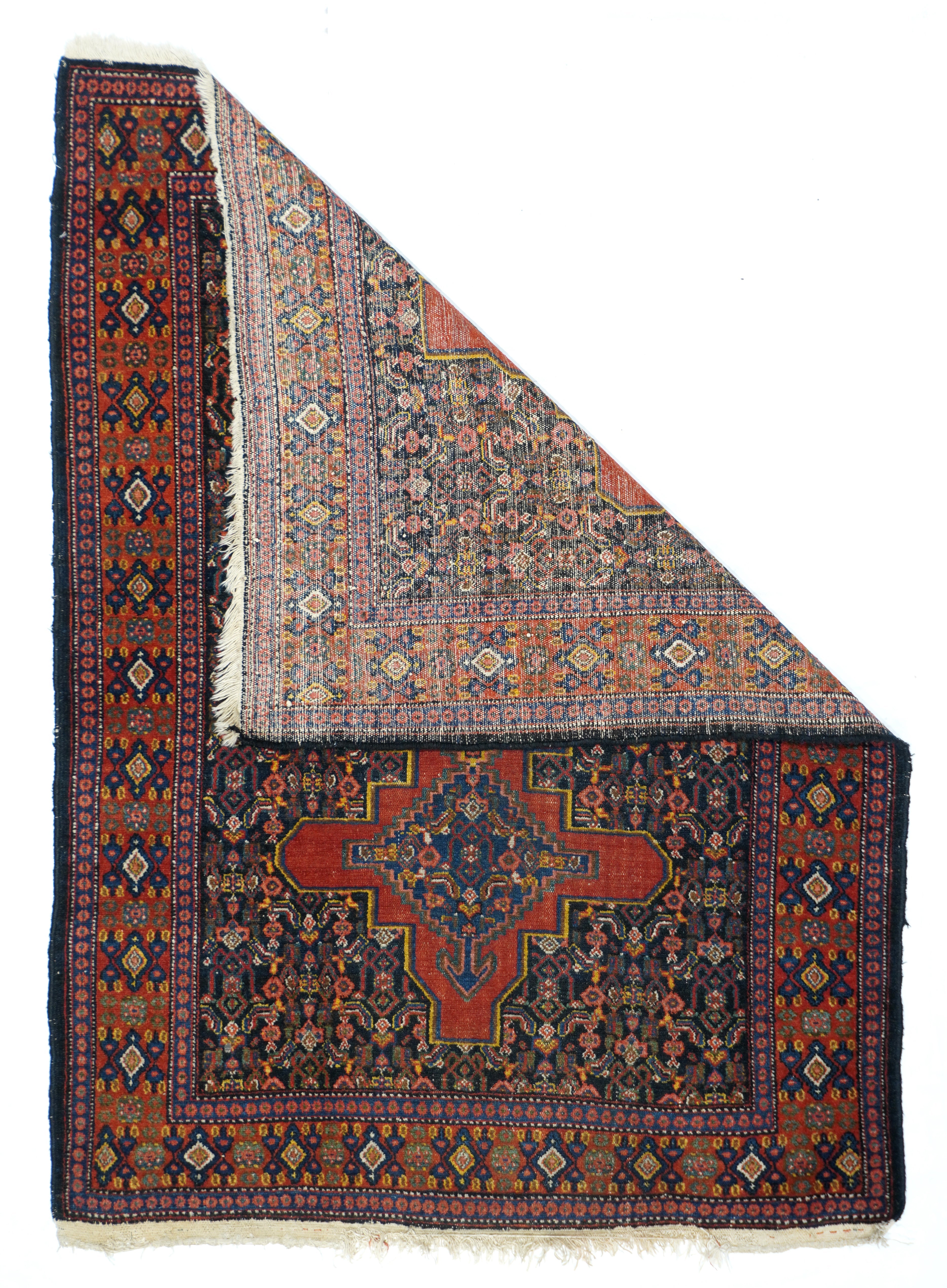 Antique  Senneh Rug 3'7" x 4' 10"