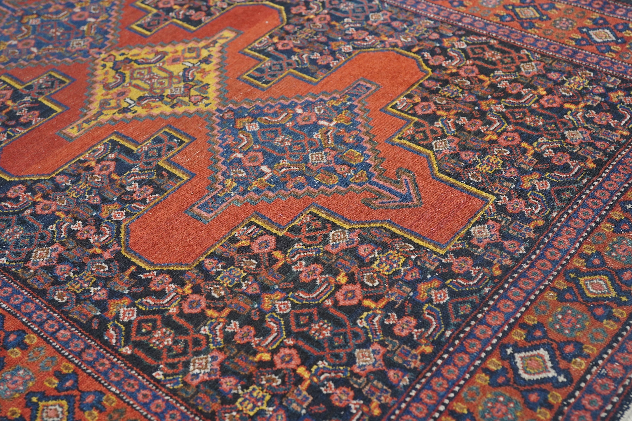 Antique  Senneh Rug 3'7" x 4' 10"