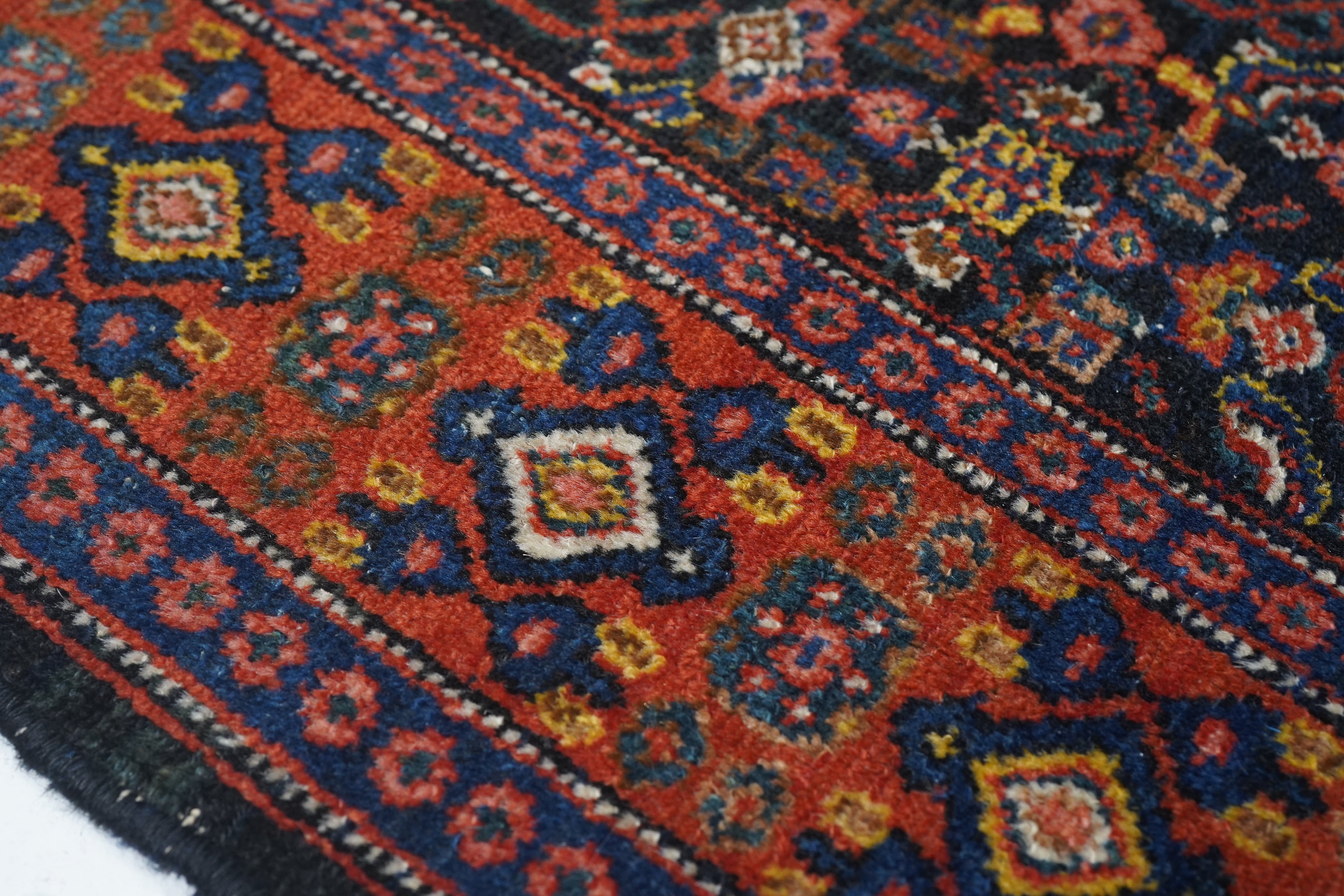 Antique  Senneh Rug 3'7" x 4' 10"