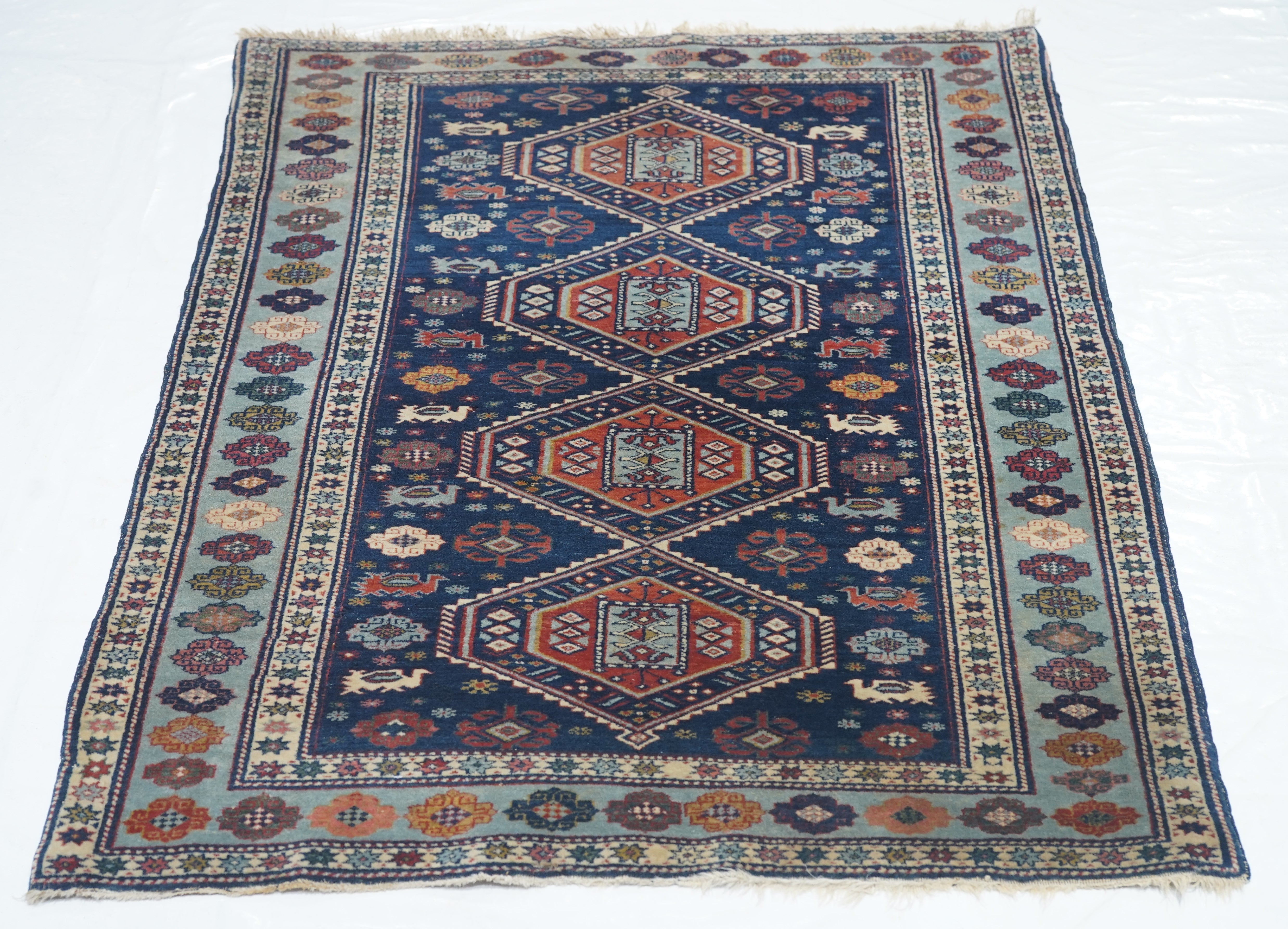 Antique Caucasian Shirvan Rug 3' 3" x 4' 5"