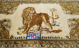 Antique  Tabriz Lion Wool Rug 3'7'' x 4'8''