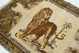 Antique  Tabriz Lion Wool Rug 3'7'' x 4'8''