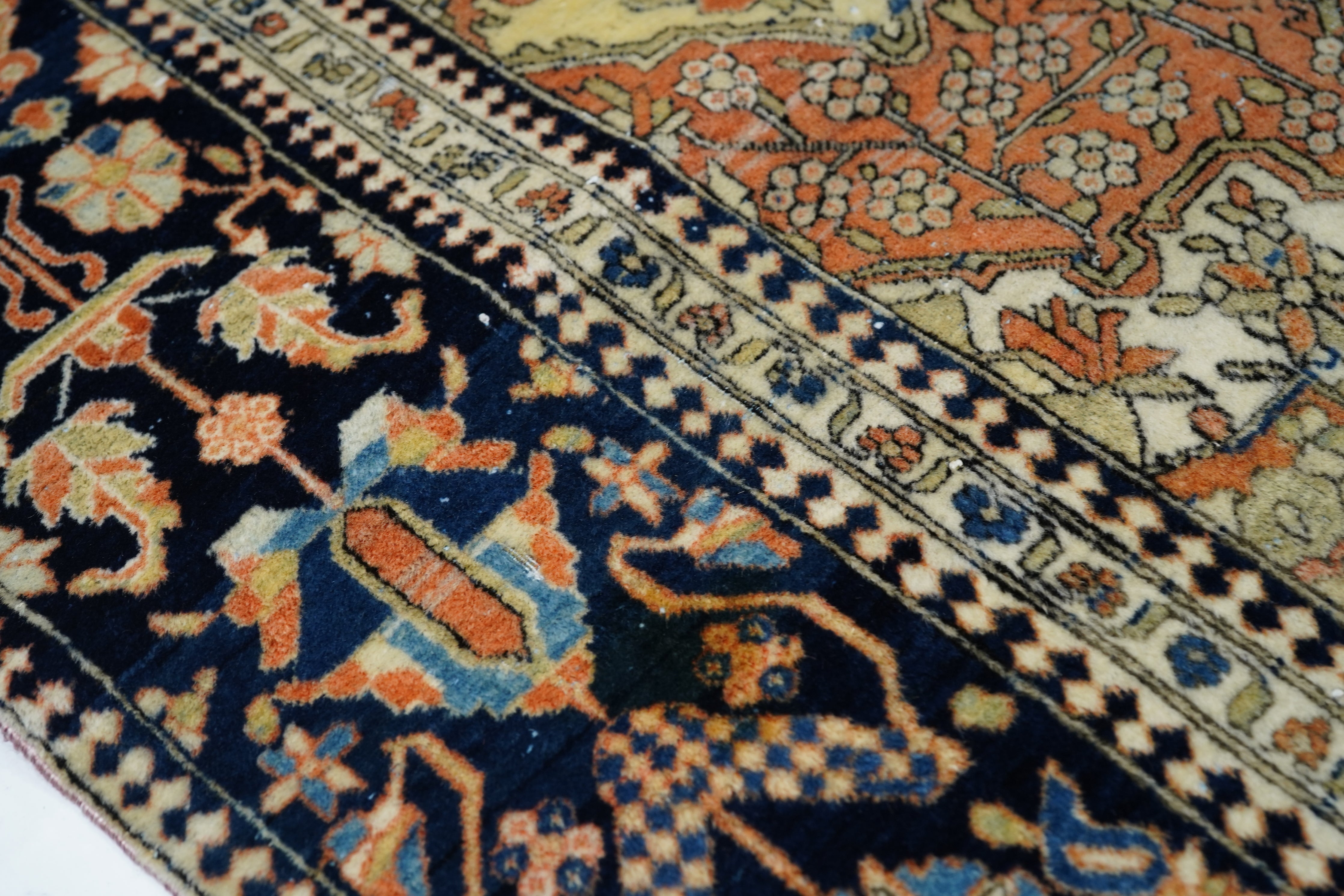 Antique Mohtasham Kashan Rug 3'11'' x 6'7''