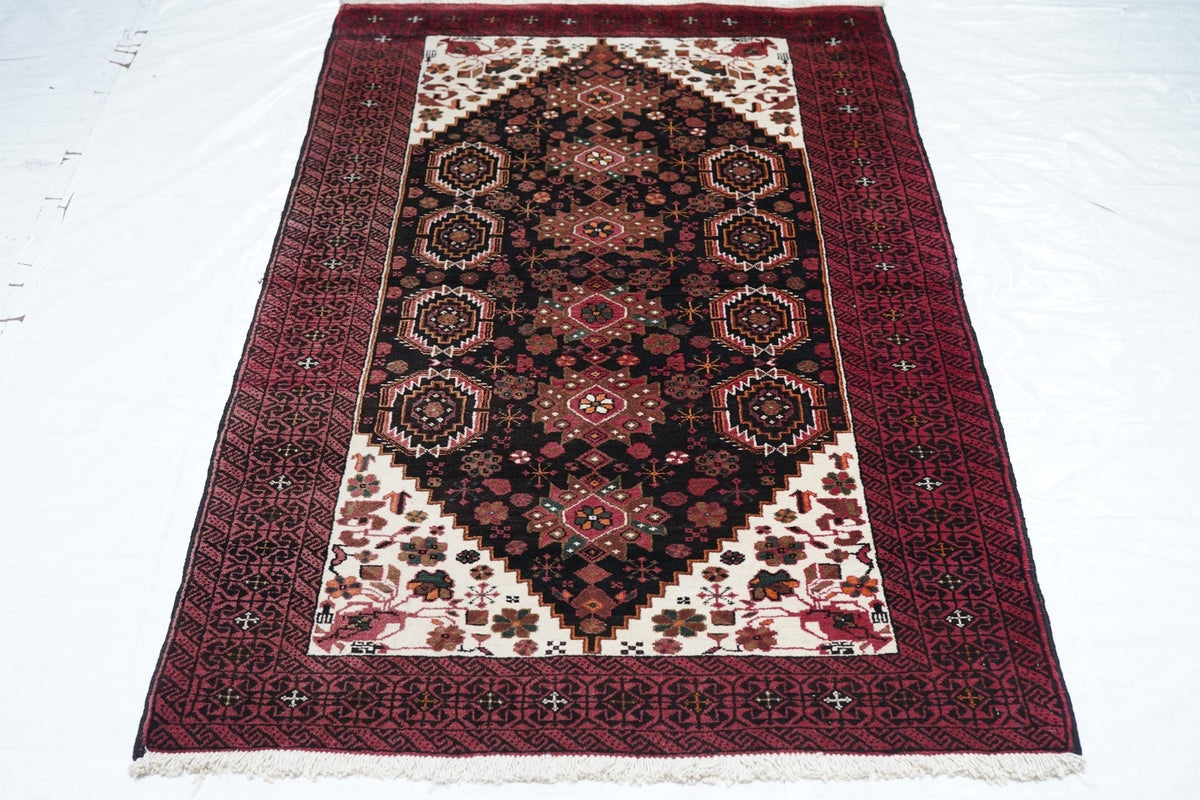 Vintage Baluch Rug 3'4'' x 6'6''