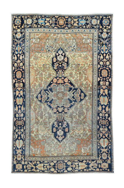 Antique Mohtasham Kashan Rug 3'11'' x 6'7''
