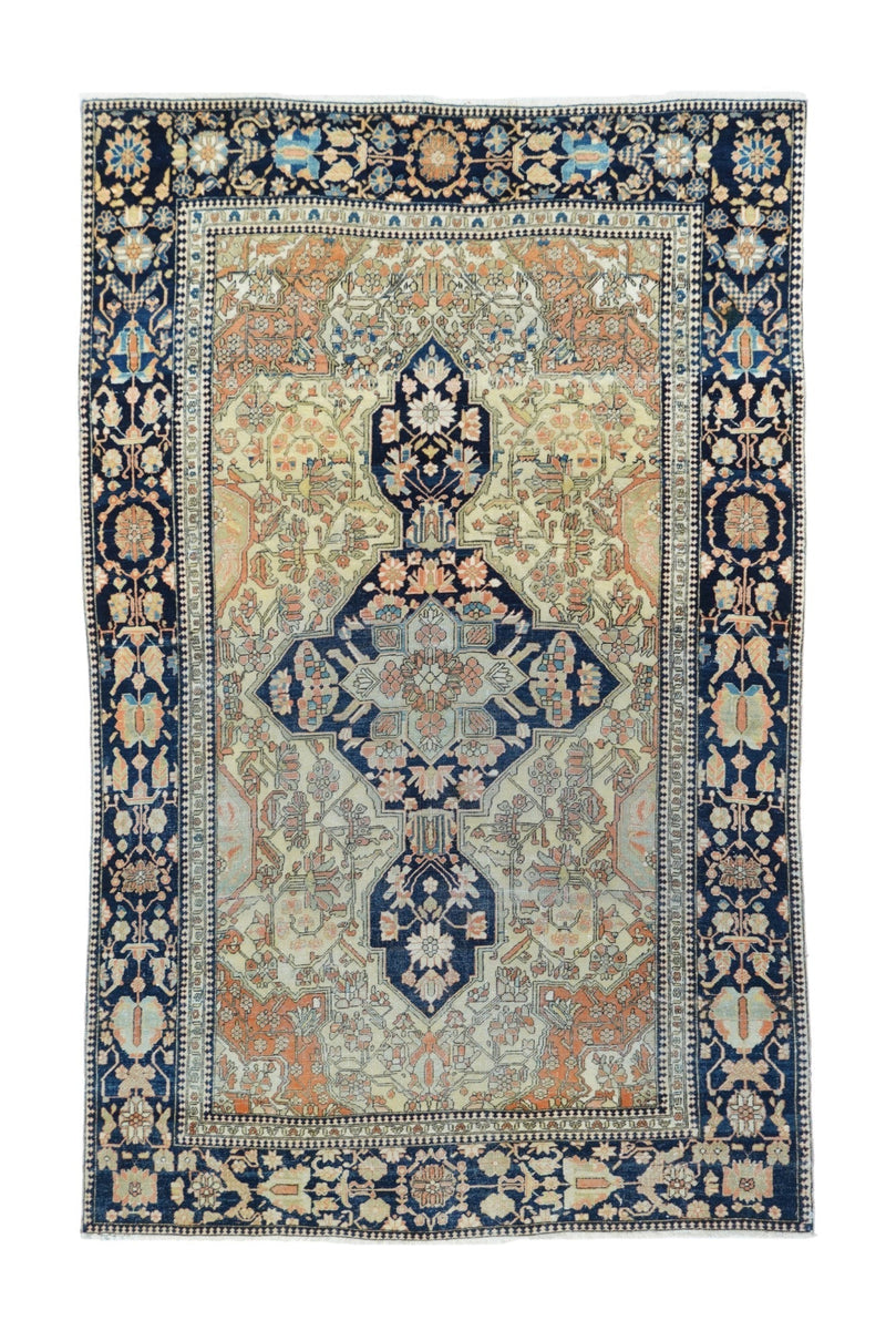 Antique Mohtasham Kashan Rug 3'11'' x 6'7''