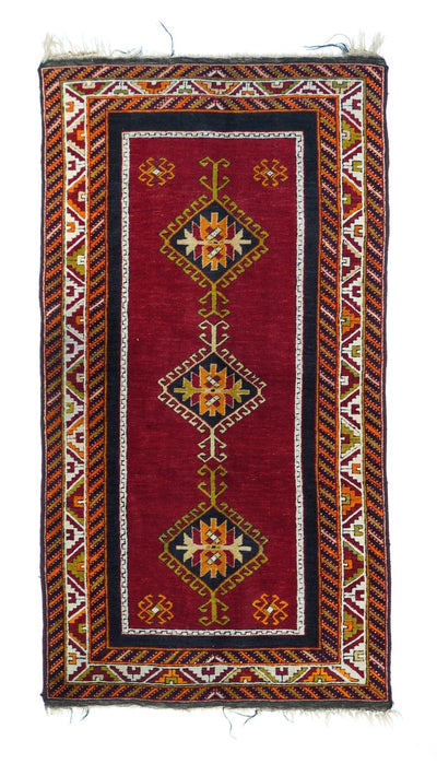 Fine Antique Turkish Tribal Wool Rug 3'3'' x 6'3''