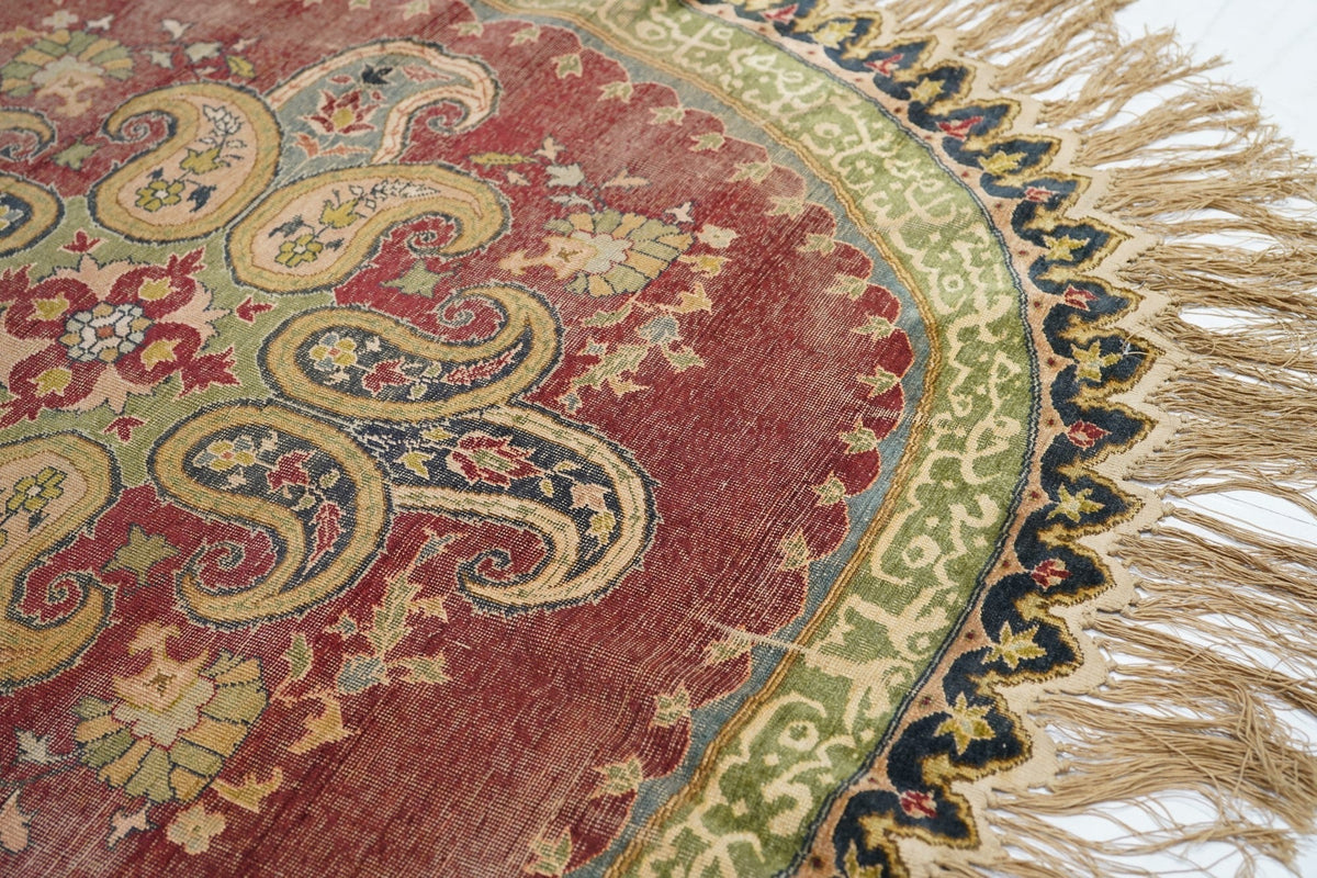 Antique Silk Turkish Rug 4'5'' x 4'6''