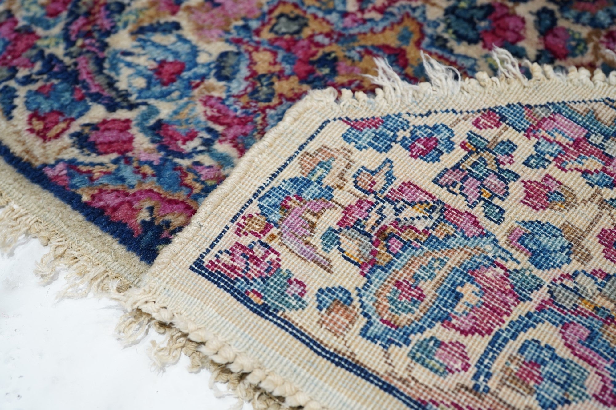 Fine Antique Odd shape Kerman Rug 2'0" x 7'0"