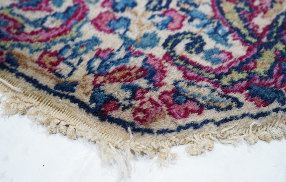 Fine Antique Odd shape Kerman Rug 2'0" x 7'0"