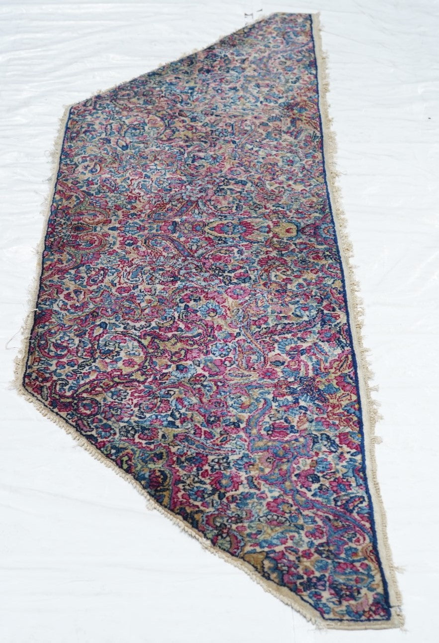 Fine Antique Odd shape Kerman Rug 2'0" x 7'0"