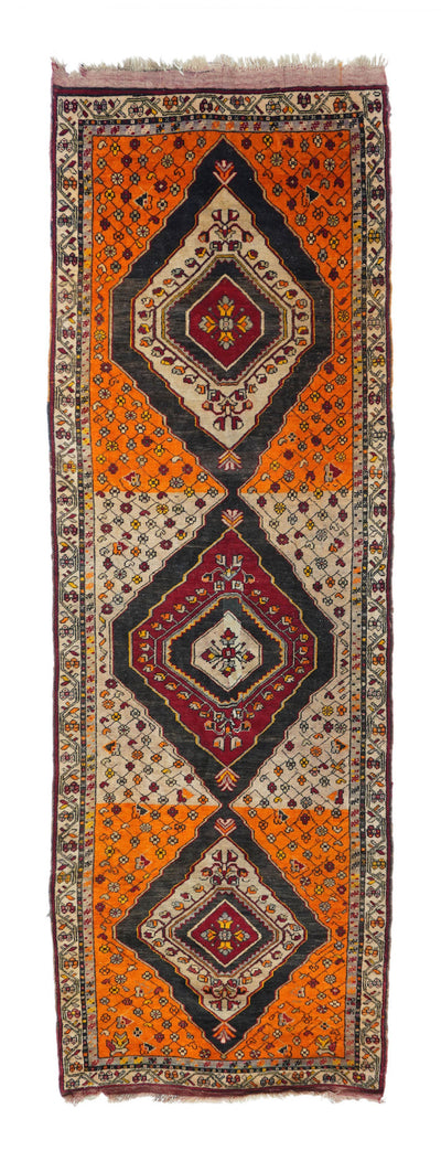 Vintage Tribal Wool Runner 3'6'' x 10'7''