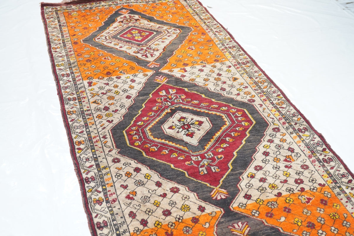 Vintage Tribal Wool Runner 3'6'' x 10'7''